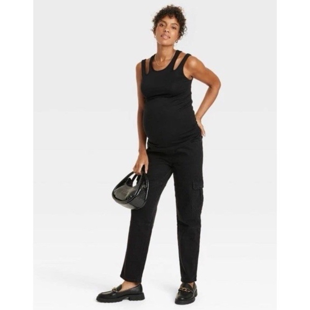 Isabel Maternity‎ by Ingrid & High Rise Straight Fit Ankle Black Jeans Size 4